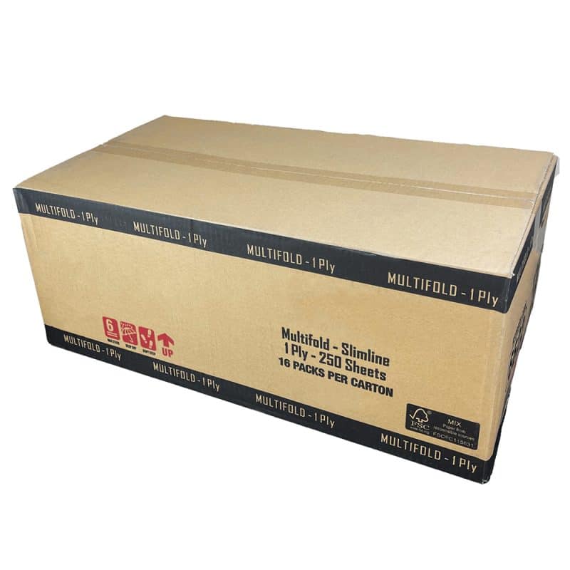Unopened brown and black box on a plain background