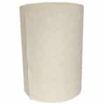 Side view of a vertical stack of beige rolls
