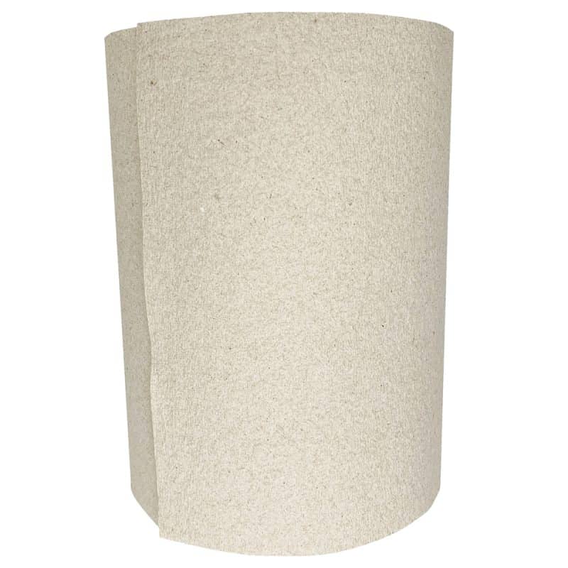 Side view of a vertical stack of beige rolls