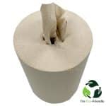 A roll of Nu Cloth Paper Towels with a beige wiper towel protruding from the middle.