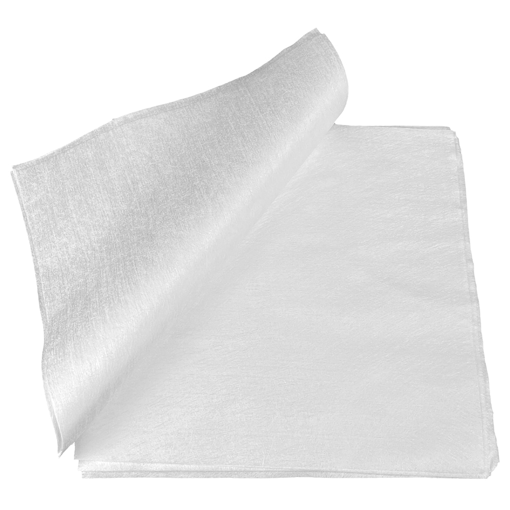 top view of a TIDDOX white microfibre polishing cloth, with the top wipe folded open