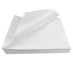 a stack of cellulose wipes with the top wipe[e folded upward