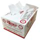 White carry-sized box of disposable White Proprep Wipes with red and black writing and two sheets sticking out the top on a plain background