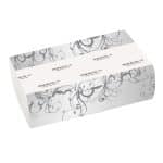 Black and grey patterned package of hand towels