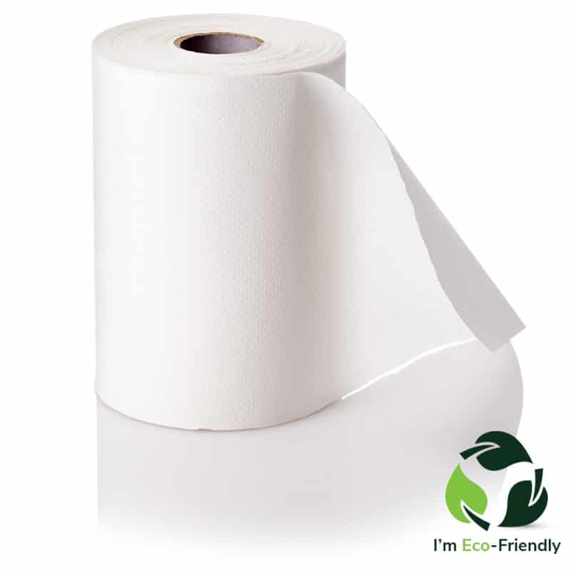 White Virgin Hand Towel Roll on a white surface.