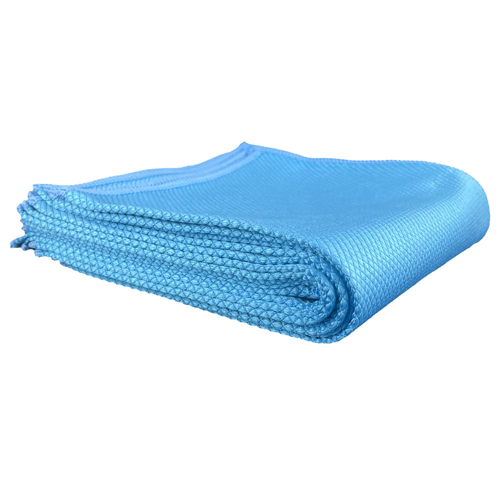 Folded TIDDOX Microfibre Glass Cleaning Cloth on a white background
